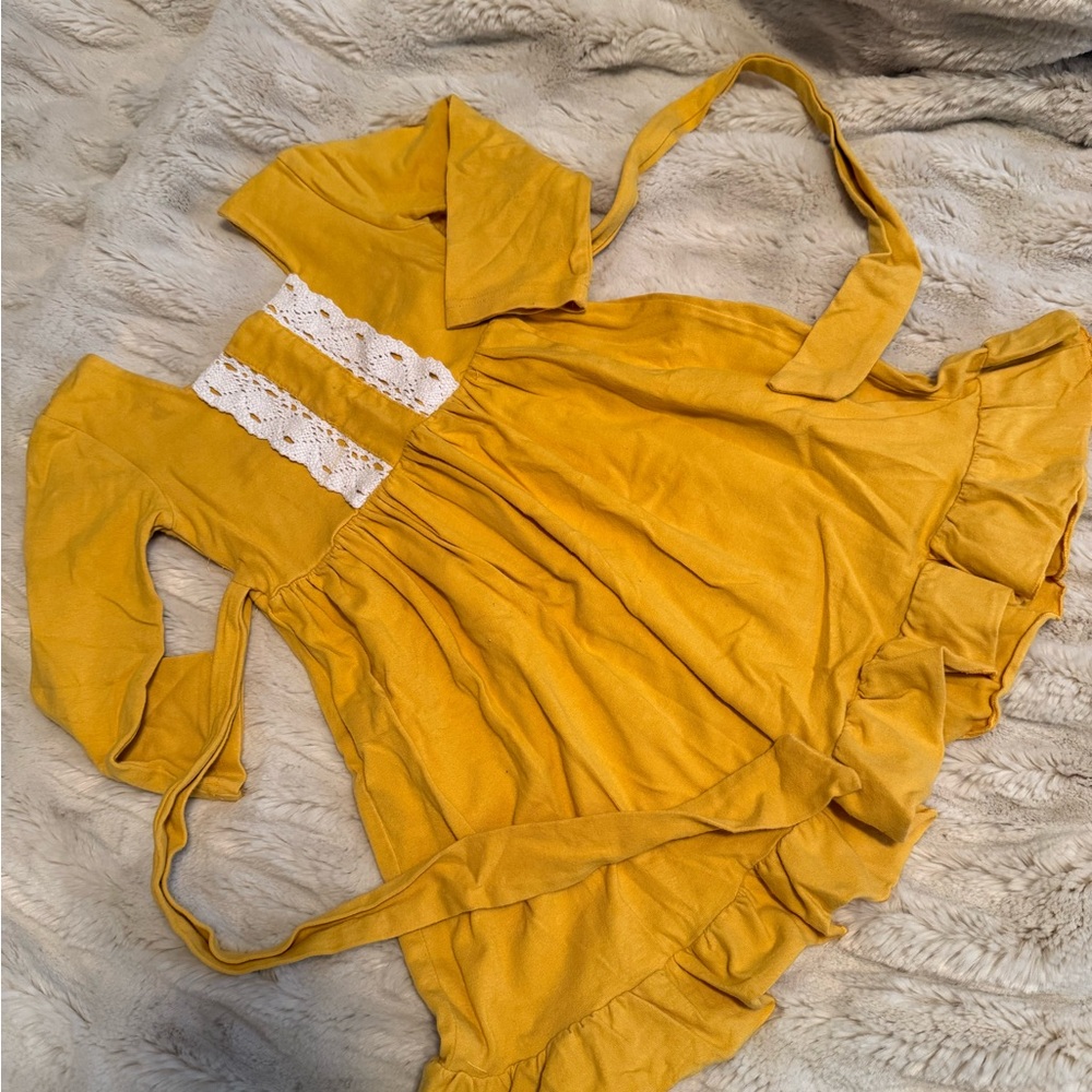 Yellow Dress with Lace Detail